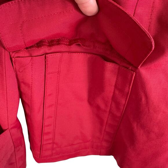 Alfani Red Nylon Cotton Collared Snap Up Lined Spring Fall Jacket Size L - Picture 3 of 8